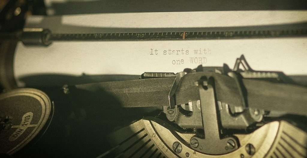decorative image of typewriter