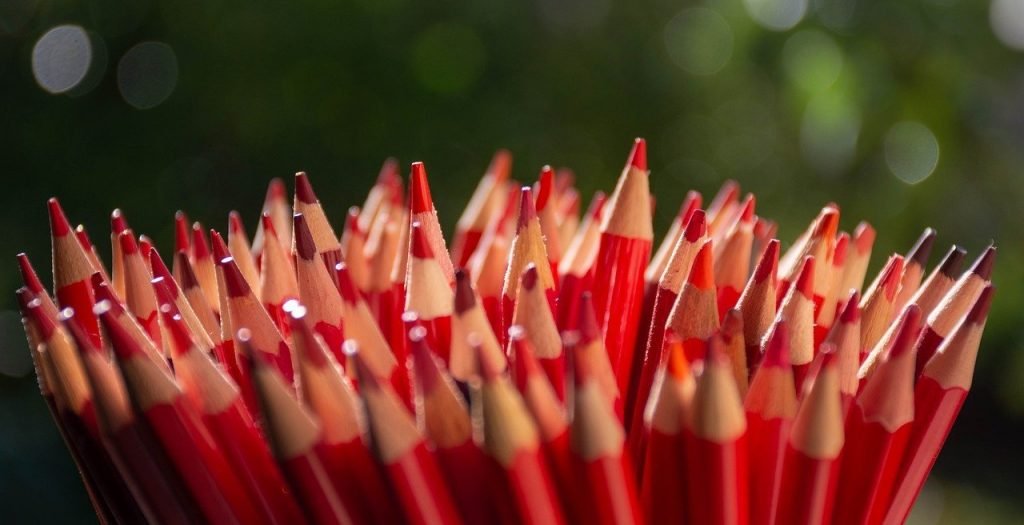 decorative image of a bunch of red pencils