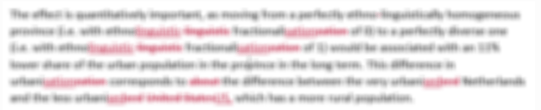Another blurred image of text that has red corrections