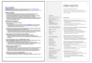 My text-heavy CV with & without some design